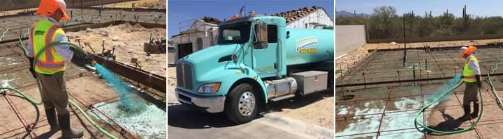 professional termite pretreatment process on new construction in az